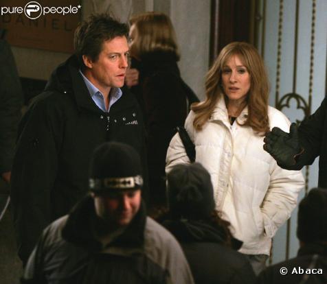 Sarah Jessica Parker et Hugh Grant sur le tournage de Did you hear about the Morgans à New York