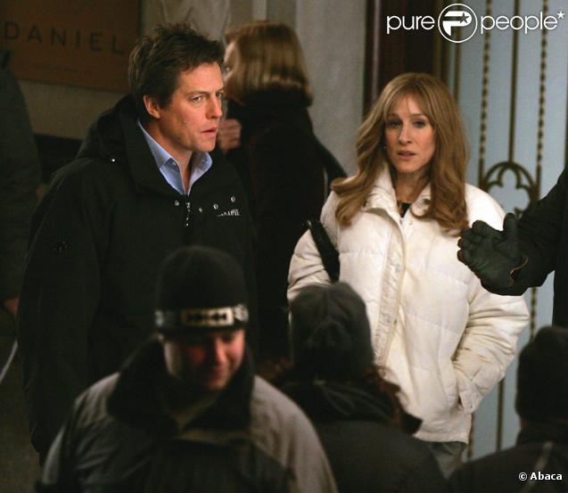 Sarah Jessica Parker et Hugh Grant sur le tournage de Did you hear about the Morgans à New York