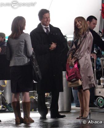 Sarah Jessica Parker et Hugh Grant sur le tournage de Did you hear about the Morgans à New York