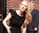 Anne Heche arrive au David Letterman Show, à New York. 24/08/09
