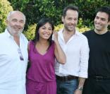 Gérard Jugnot présente Rose & Noir au festival d'Angoulême, ici avec  Saïda Jawad, Stéphane Debac et Assaad Bouab,  le 29/08/09