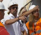 Brad Pitt lors de sa visite du futur Centre Culturel Niemeyer, à Avilès, en Espagne, le 31 août 2009 !