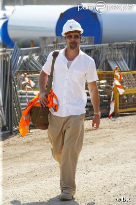 Brad Pitt lors de sa visite du futur Centre Culturel Niemeyer, à Avilès, en Espagne, le 31 août 2009 !
