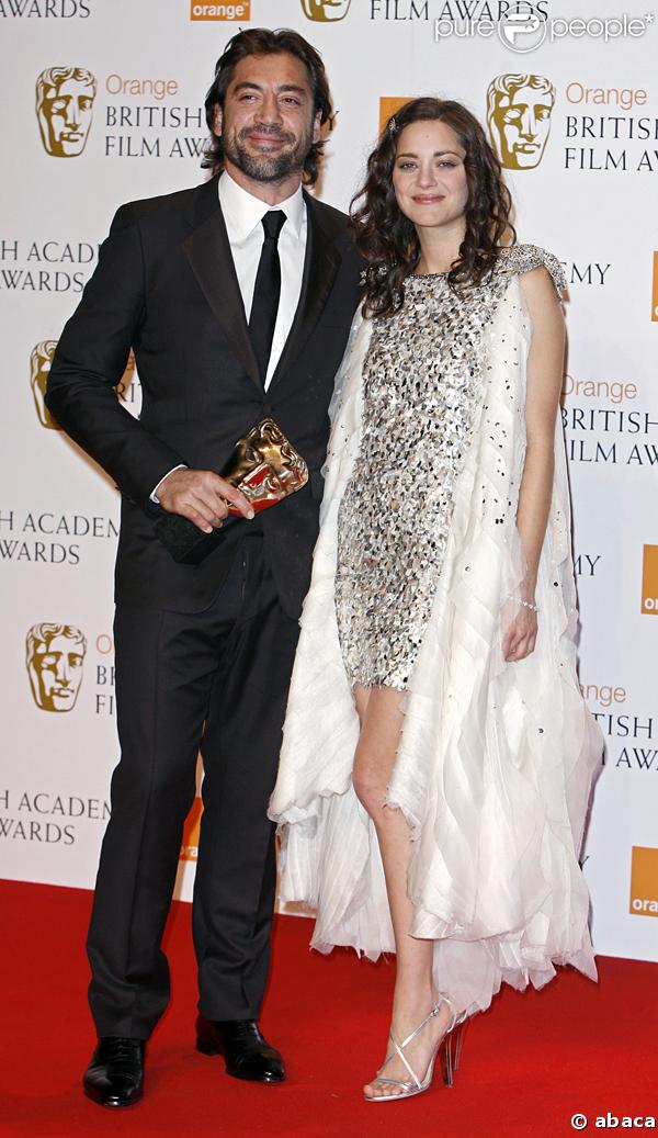 Marion Cotillard et Javier Bardem à la cérémonie des Bafta à Londres, le 10/02/08