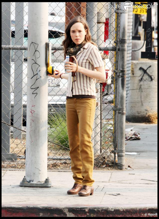 Ellen Page sur le tournage d'Inception à Los Angeles le 3 septembre 2009