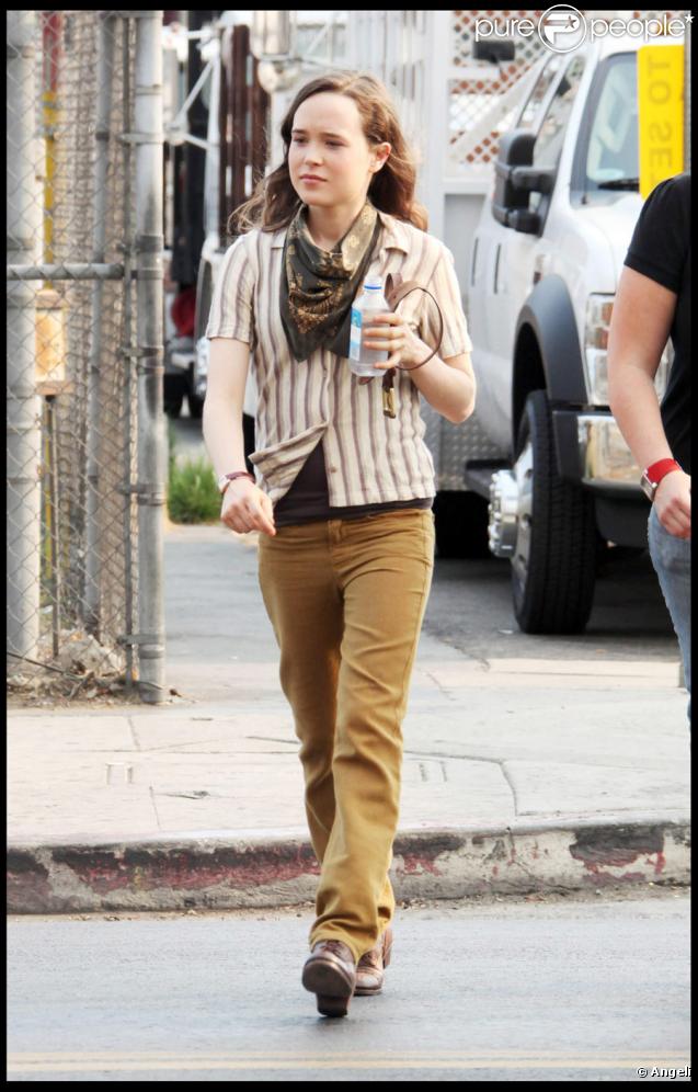 Ellen Page sur le tournage d'Inception à Los Angeles le 3 septembre 2009