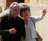 Michel Sardou et Anne-Marie Périer au mariage de Marion Ruggieri et de Paul Barrois, à Beaumont-sur-l'Osse, le 29/08/09.