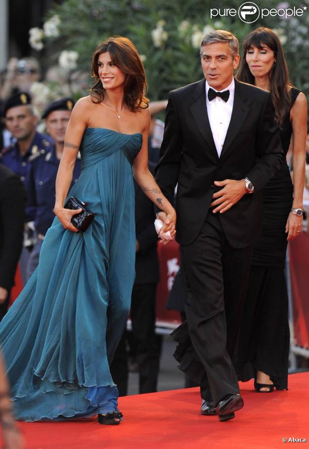 George Clooney et sa compagne Elisabetta Canalis, à la projection de  The Men Who Stare at Goats , le 8 septembre 2009 à la Mostra de Venise