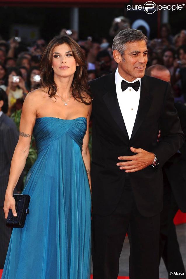 George Clooney et sa compagne Elisabetta Canalis ensemble à la projection de  The Men Who Stare at Goats , le 8 septembre 2009 à la Mostra de Venise