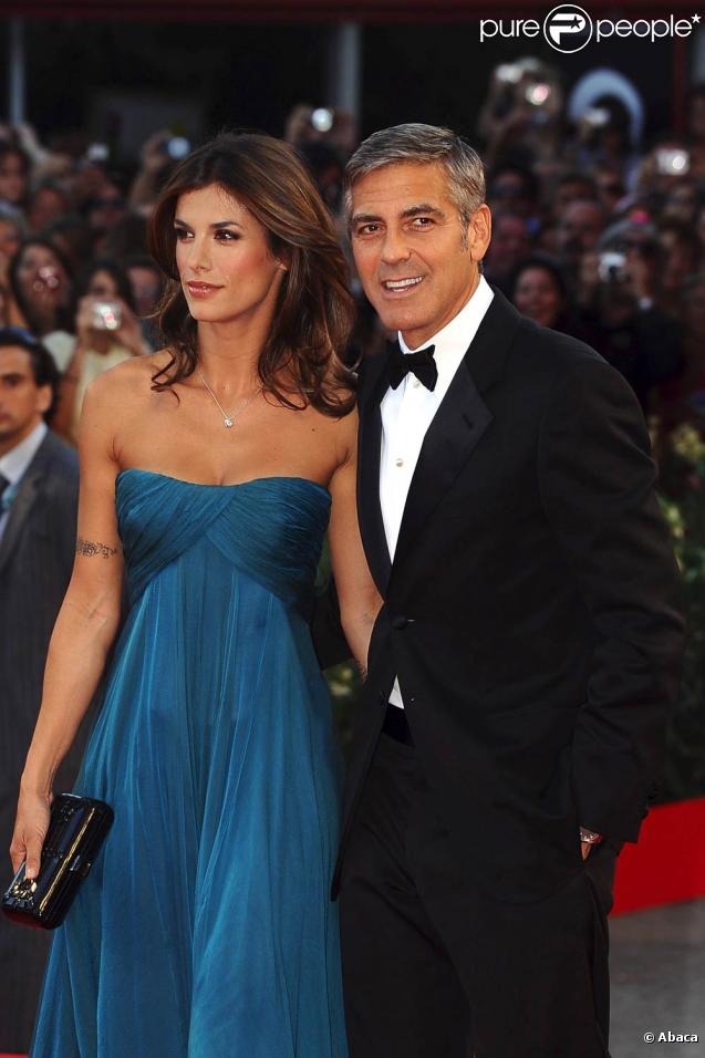 George Clooney et sa compagne Elisabetta Canalis arrivent pour la projection de  The Men Who Stare at Goats , le 8 septembre 2009 à la Mostra de Venise