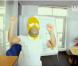 Homer Simpson dans le "lipdub" de W9 (clin d"oeil pour la date du 9/09/09 à...9h09)