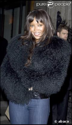 Naomi Campbell à la soirée Vanity Fair sponsorisée par Burberry, à Londres, le 11/02/08