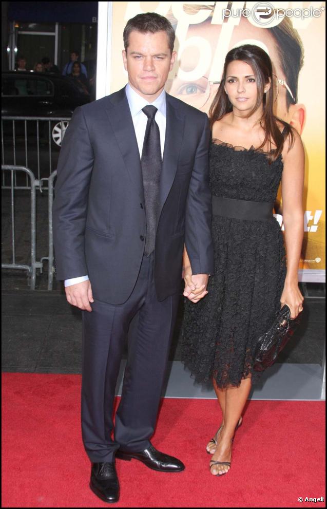 Matt Damon et sa femme Luciana à la projection de charité de The Informant le 15 septembre 2009