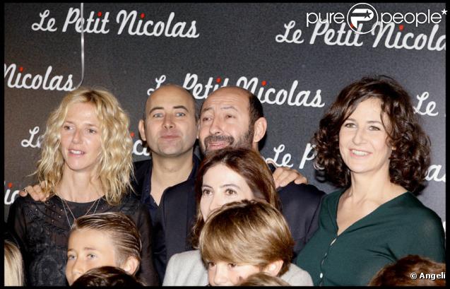 Sandrine Kiberlain, Laurent Tirard, Kad Merad et Valérie Lemercier lors de la première du Petit Nicolas le 20 septembre 2009 à Paris
