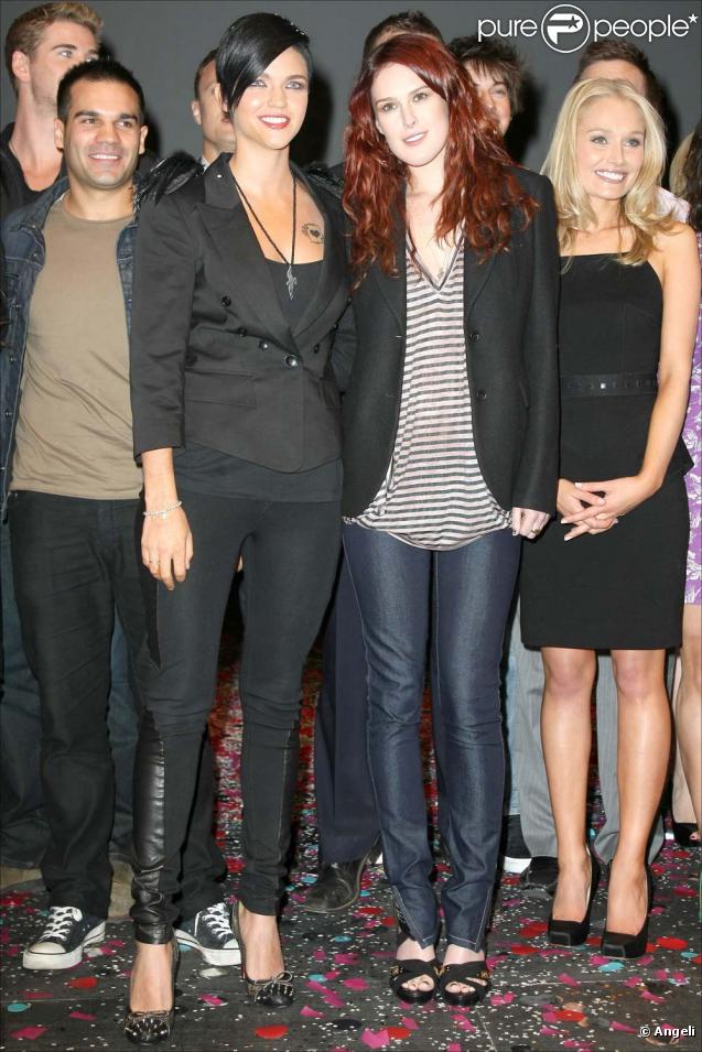 Rumer Willis, Ruby Rose, Lee Furlong et Daniel Amalm à la soirée de lancement de Foxtel à Sydney le 29 septembre 2009