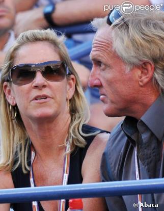 Chris Evert et Greg Norman à l'US open en septembre 2008 