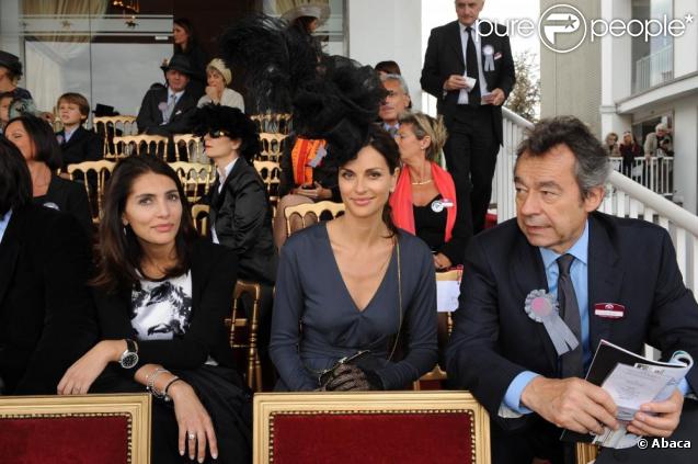 Caterina Murino, Tasha de Vasconcelos et Michel Denisot au Qatar Prix de l'Arc de Triomphe. 04/10/09