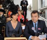 Caterina Murino, Tasha de Vasconcelos et Michel Denisot au Qatar Prix de l'Arc de Triomphe. 04/10/09