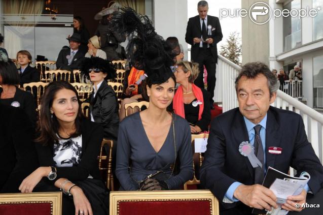 Caterina Murino, Tasha de Vasconcelos et Michel Denisot au Qatar Prix de l'Arc de Triomphe. 04/10/09