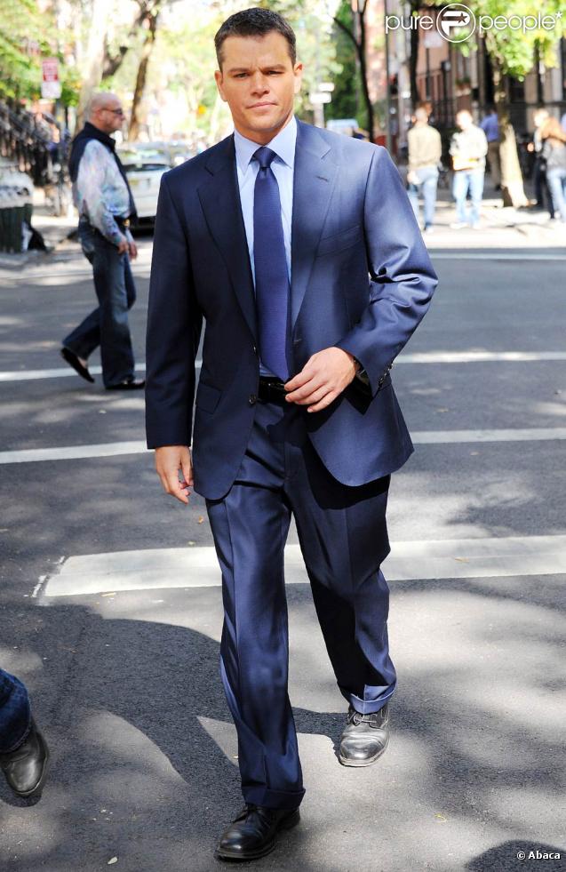 Matt Damon et Emily Blunt sur le tournage de  The adjustment   bureau , à New York, le 5 octobre 2009 !