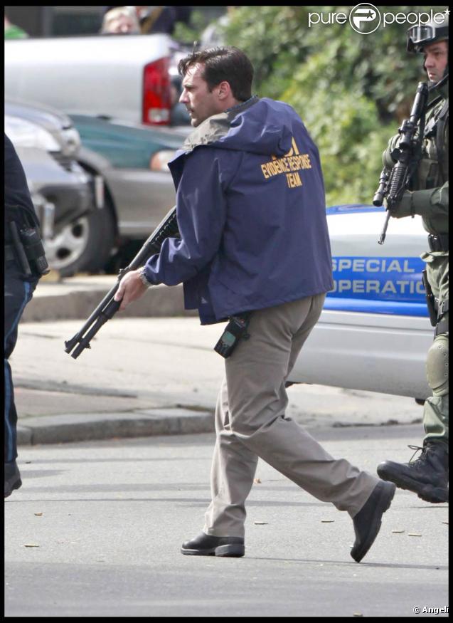 Jon Hamm sur le tournage de  The Town , à Boston, le 10 octobre 2009 !
