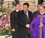 Le Président Sarkozy aux obsèques d'Henri Salvador, samedi 16 février 2008, en l'église de la Madeleine
