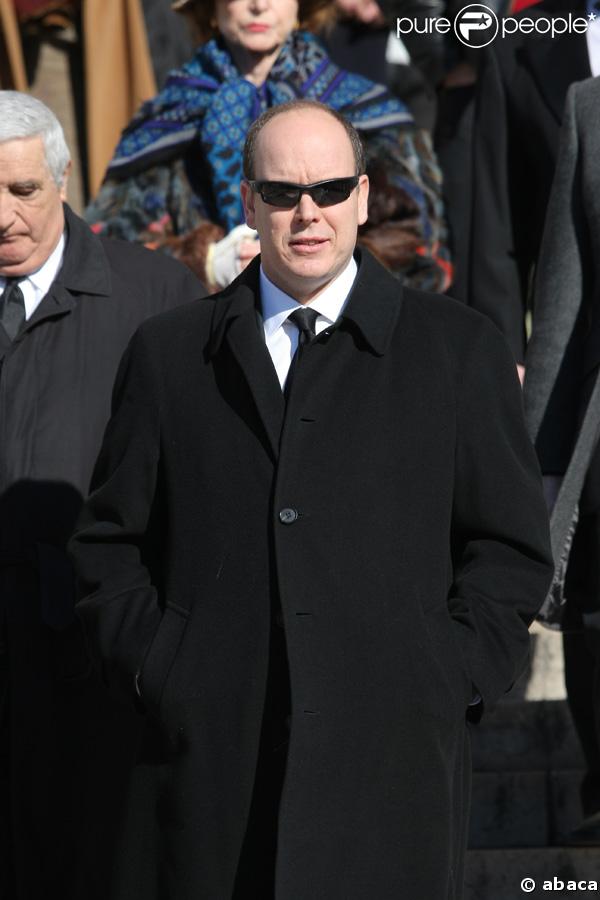 Le Prince Albert de Monaco aux obsèques d'Henri Salvador, samedi 16 février 2008, en l'église de la Madeleine