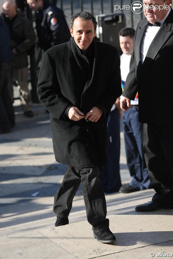 Elie Semoun aux obsèques d'Henri Salvador, samedi 16 février 2008, en l'église de la Madeleine