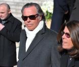 Michel Leeb et son épouse aux obsèques d'Henri Salvador, samedi 16 février 2008, en l'église de la Madeleine