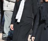 Daniela Lumbroso aux obsèques d'Henri Salvador, samedi 16 février 2008, en l'église de la Madeleine