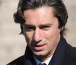 Laurent Solly, de TF1, aux obsèques d'Henri Salvador, samedi 16 février 2008, en l'église de la Madeleine