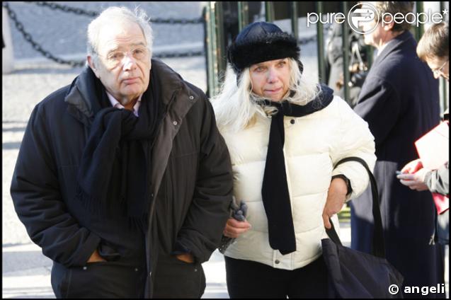 Michel Chevalet et son épouse aux obsèques d'Henri Salvador, samedi 16 février 2008, en l'église de la Madeleine