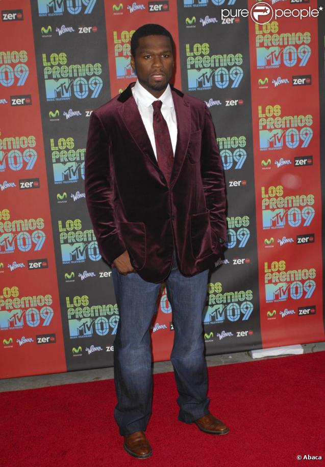 50 Cent à l'occasion de la soirée Los Premios MTV, le 15 octobre 2009, aux studios Universal de Los Angeles.