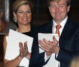 Maxima et Willem-Alexander des Pays-Bas inaugurent une exposition sur le sultanat d'Oman, à Amsterdam, le 15 octobre 2009