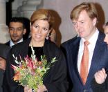 Maxima et Willem-Alexander des Pays-Bas inaugurent une exposition sur le sultanat d'Oman, à Amsterdam, le 15 octobre 2009