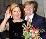Maxima et Willem-Alexander des Pays-Bas inaugurent une exposition sur le sultanat d'Oman, à Amsterdam, le 15 octobre 2009