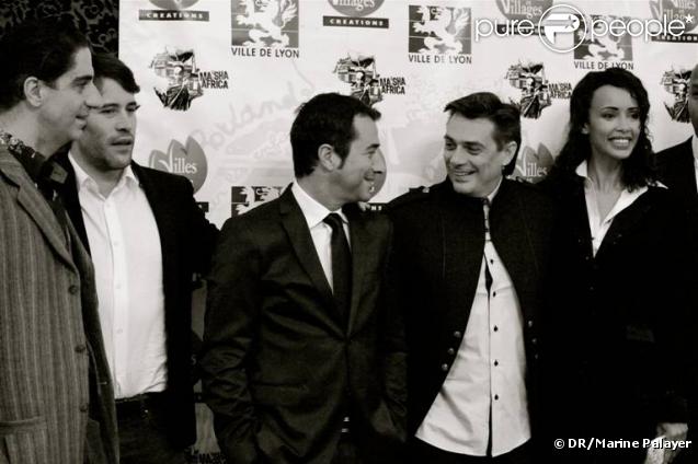 Simon Abkarian, Jalil Lespert, Bernard Montiel et Sonia Rolland lors du gala de charité organisé par l'association Maïsha à Lyon le 18 octobre 2009