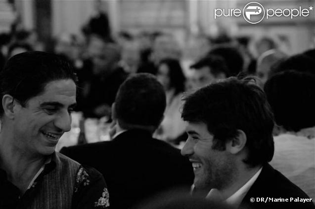 Simon Abkarian et Jalil Lespert lors du gala de charité organisé par l'association Maïsha à Lyon le 18 octobre 2009