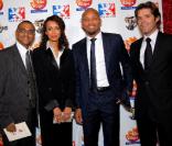 Olivier Laouchez, Sonia Rolland, Jean-Alain Boumsong et Michael Peters lors du gala de charité organisé par l'association Maïsha à Lyon le 18 octobre 2009