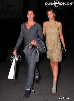 Laure Manaudou et Fred Bousquet, à Paris, le 28 septembre 2009