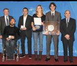 Rafael Nadal et les principaux lauréats, lors de la remise des Prix 2008 de l'Académie des Sports, à l'Assemblée Nationale, à Paris, le 9 novembre 2009.