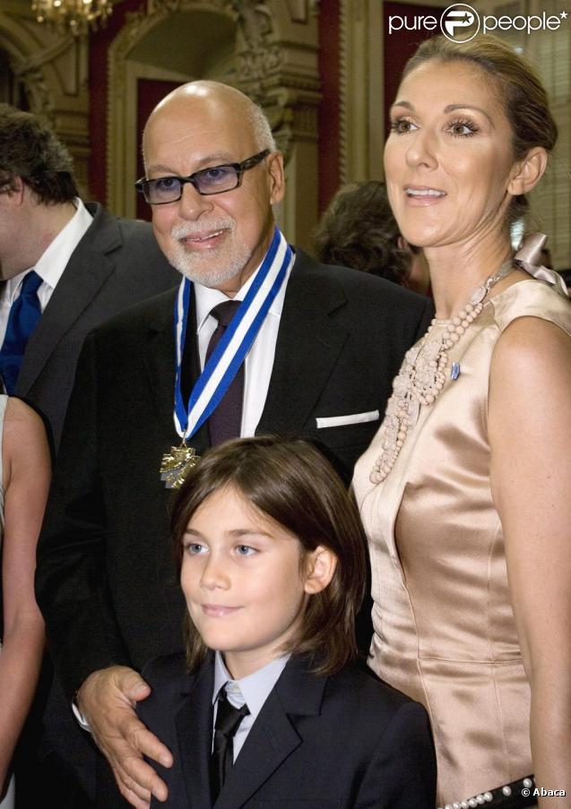 Céline entourée des hommes de sa vie : son fils René-Charles et son époux René