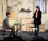 Rachel Arditi et Benjamin Bellecour dans Qu'est-ce qu'on attend ?  le 10 novembre 2009 au théâtre Ciné 13 à Paris