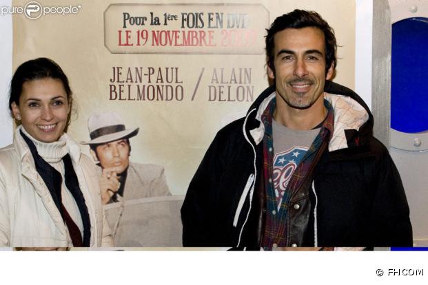 Adeline Blondieau et son compagnon Laurent lors de la soirée annonçant la sortie en DVD du film Borsalino le 16 novembre 2009 à Paris
