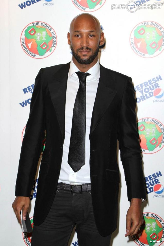 Nicolas Anelka, décisif dans la qualification de la France à la Coupe du Monde la semaine dernière, au Dorchester Hotel de Londres, lors de la soirée organisée par la Fondation Didier Drogba.