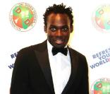 Michael Essien, au Dorchester Hotel de Londres, lors de la soirée organisée par la Fondation Didier Drogba.