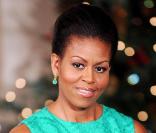 Michelle Obama à la Maison Blanche le 2 décembre 2009, plus radieuse que jamais<br />