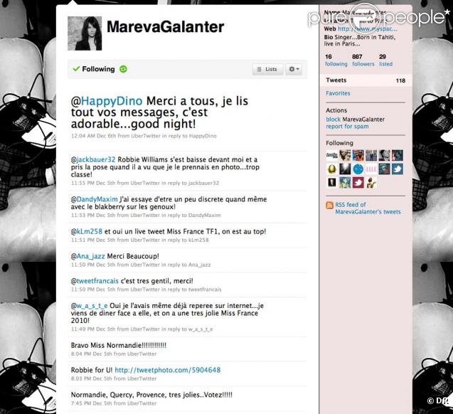 Capture d'écran de la page Twitter de Mareva Galanter