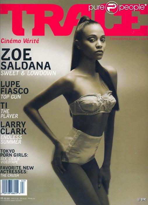 Zoe Saldana en couverture de Trace 