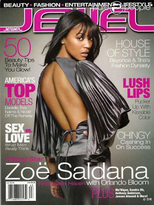 Zoe Saldana en couverture de Jewel 